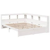 Bookcase Bed without Mattress White 140x200 cm Solid Wood Pine 3324353