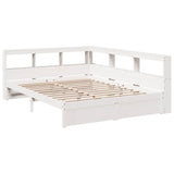 Bookcase Bed without Mattress White 140x190 cm Solid Wood Pine 3324361