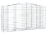 Arched Gabion Baskets 10 pcs 200x50x140/160 cm Galvanised Iron 3145690