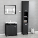 ZNTS 3 Piece Bathroom Furniture Set Black Engineered Wood 3056917
