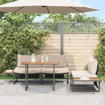 Garden Dining Set 3 pcs Taupe Steel 3335890
