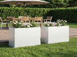 Garden Planter 2 pcs White 50 x 20 x 40 cm Cold-rolled Steel 8005445