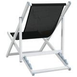 Beach Chair Set of 2 Black Aluminium, Textilene Compact 360168