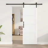 Sliding Door 73.5 x 198.5 cm Engineered Wood White and Black 3449880