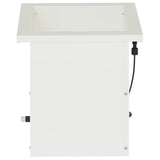 Garden Planter with LED 2 pcs White 30 x 30 x 30 cm Steel 8008059