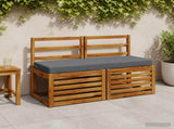 2-Piece Bench Cushions SOEST 2 pcs 100% Polyester Blue 949729