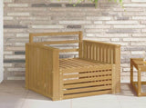 Outdoor Sofa Set Solid Acacia Wood White 3439091