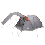 Cabin Tent Grey and Orange 4-Person Polyester and Steel 42028581