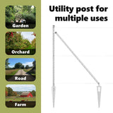 Ground Spike Fence Post 7 pcs Silver Powder-Coated Steel 42004274