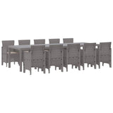 Garden Dining Set 11 pcs Light grey Poly rattan 3378768