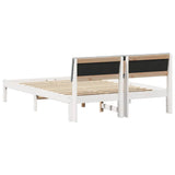 Bed frame White and light grey 140 x 190 cm Solid pine wood 878548
