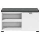 Hall Bench White 80 x 38 x 46 cm Engineered Wood and Fabric 891504