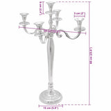 Candle Holder Silver 39 x 39 x 60 cm Aluminium 42000155