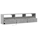TV Wall Cabinet with LED Concrete Grey 180x31x45 cm 3307943