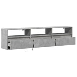 TV Wall Cabinet with LED Concrete Grey 180x31x45 cm 3307943