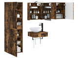 Bathroom Furniture Set 5 pcs Smoked Oak 3407243