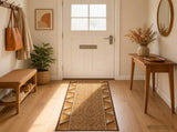 Runner Rug FLORNES Woven Ochre 67 x 400 cm PP 7 mm 42057364