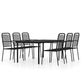 7 Piece Garden Dining Set Black 3099141
