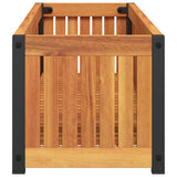 Garden Planter 110x30x27.5 cm Solid Wood Acacia and Steel 367615
