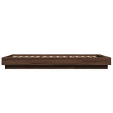 Bed Frame with LED Lights without Mattress Brown Oak 90x190cm 3281153
