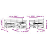Sofa Sets 6 pcs Natural Solid Acacia Wood 3374369