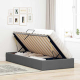 Storage Bed with Headboard Dark Grey 90 x 190 cm Fabric 3370044