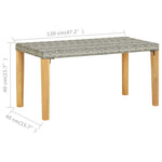 Garden Bench 120 cm Grey Poly Rattan and Solid Acacia Wood 46489