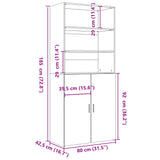 Highboard Grey Sonoma 80x42.5x185 cm Engineered Wood 3281383