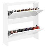 Shoe Cabinet 2-Layer Mirror White 63x17x67 cm 243046