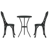 Garden Bistro Set 3 pcs Black Aluminium 42002391