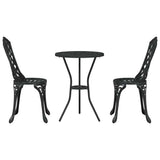 Garden Bistro Set 3 pcs Black Aluminium 42002391