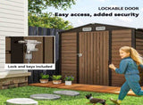 4 x 6ft Galvanised Steel Garden Shed, with Lock and Gloves - Oak T3398P328075