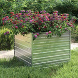 Garden Raised Bed 100x100x77 cm Galvanized Steel Silver 316883