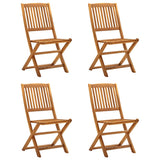 Outdoor Chair Set of 4 Natural Solid Acacia wood Standard 46340