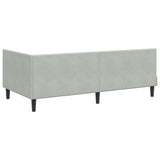 Corner Bed Frame with Headboard Light grey 90 x 190 cm Velvet 42016338