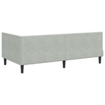 Corner Bed Frame with Headboard Light grey 100 x 200 cm Velvet 42016358