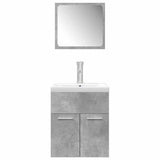 3 Piece Bathroom Furniture Set Concrete Grey Engineered Wood 3324892