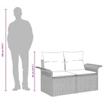 Garden Sofa with Cushion Black 141 x 62 x 69cm Poly Rattan 42006702
