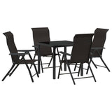 Garden Dining Set 5 pcs Black Coffee Powder-Coated Steel 3379269