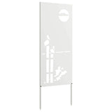 Garden Privacy Screen White 50 x 140 cm Cold-rolled steel 876316