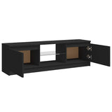 TV Cabinet with LED Lights Black 120x30x36 cm 804284