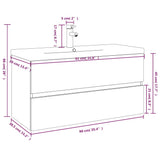 Sink Cabinet with Built-in Basin Smoked Oak Engineered Wood 3152882