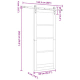 Sliding Door White 83 x 202 cm Solid Pine Wood 3445434