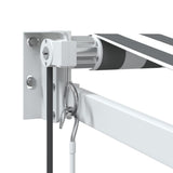 Retractable Awning Anthracite and White 3.5x2.5 m Fabric&Aluminium 3216114