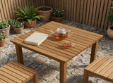 Table Top 60 x 60 x 3.5 cm Square Solid Teak Wood Natural 42033145