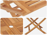 5 Piece Folding Garden Bistro Set Natural Solid Teak Wood 3434100
