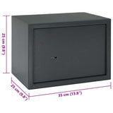 Safe Box with Lock Dark grey 35 x 25 x 25 cm Steel 42011315
