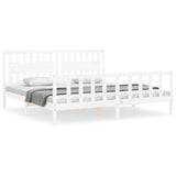 Bed Frame without Mattress White 200x200 cm Solid Wood Pine 3192447