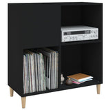 Record Cabinet Black Engineered wood, solid eucalyptus wood Medium 831990