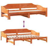 Daybed with Trundle without Mattress Wax Brown 90x200 cm Solid Wood 850907
